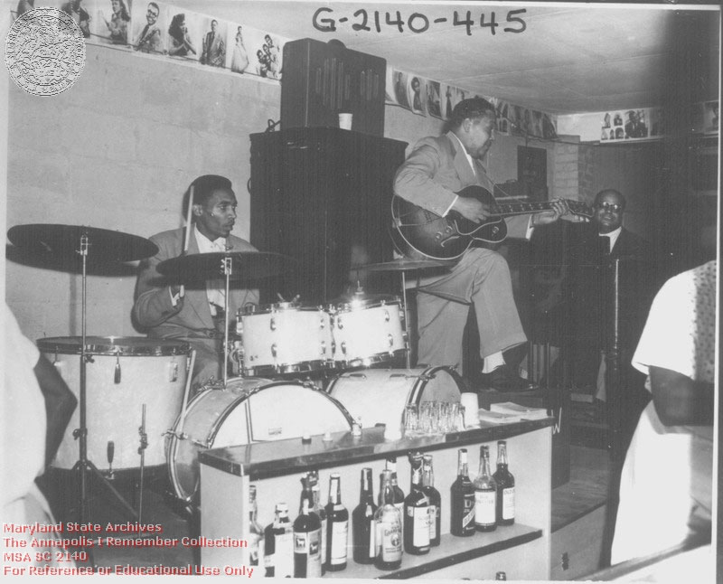 1958 c. Baden, Thomas Jr. Carr's Beach, Bengazi Room, Wild Bill D--- performing