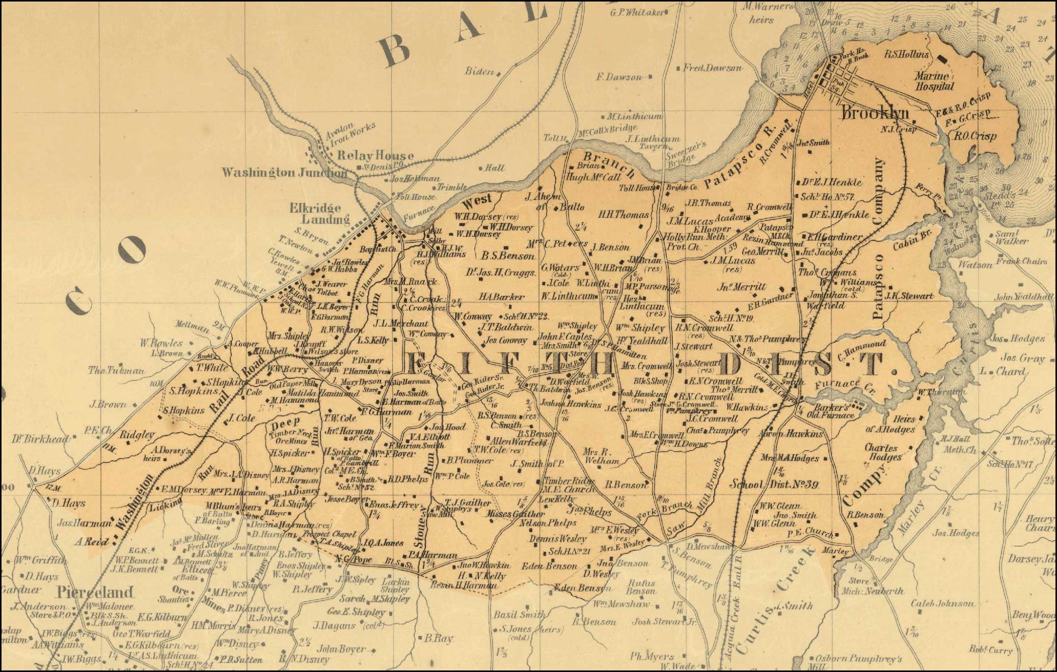 Simon J. Martenet, Map of Anne Arundel County, 1860, Library of Congress, MSA SC 1213-1-117