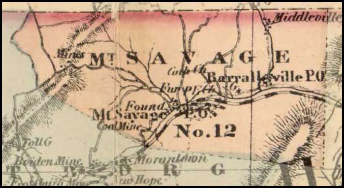 Simon J. Martenet, Map of Allegany County, 1865, Huntingfield Collection MSA SC 1399-1-75