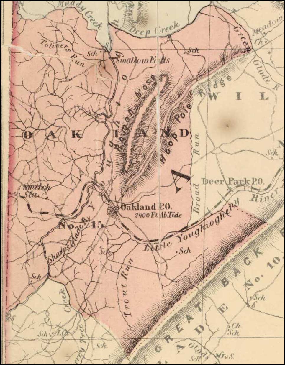 Simon J. Martenet, Map of Allegany County, 1865, Huntingfield Collection MSA SC 1399-1-75