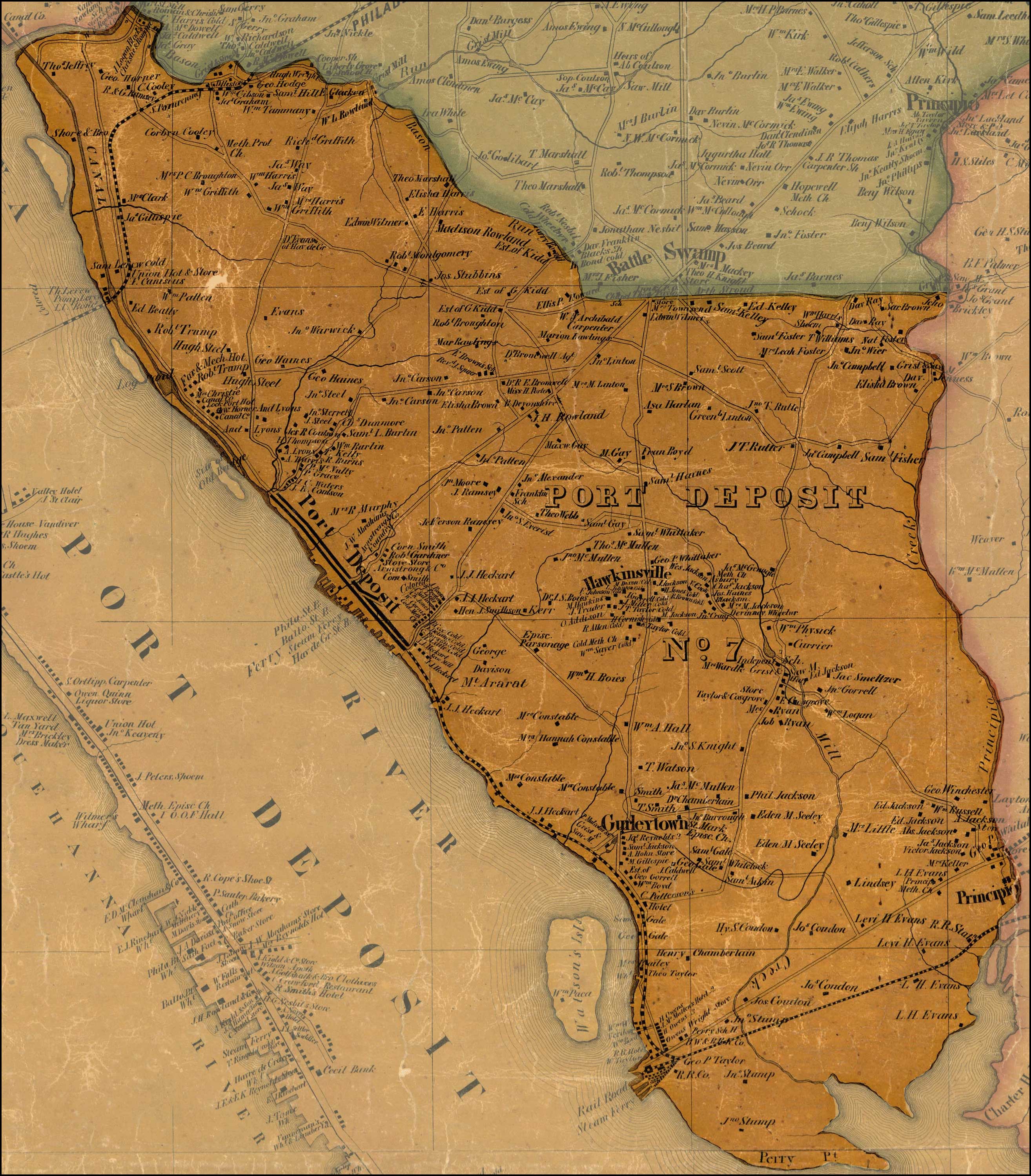Simon J. Martenet, Map of Cecil County, 1858, Library of Congress, MSA SC 1213-1-462