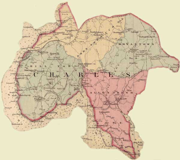 Charles County. Simon J. Martenet, Martenet's Atlas of Maryland, 1865, Huntingfield Collection, MSA SC 1399-1-75