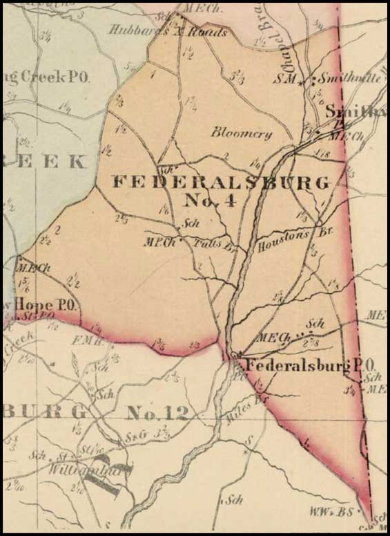 Simon J. Martenet, Map of Caroline County, 1865, Huntingfield Collection MSA SC 1399-1-75