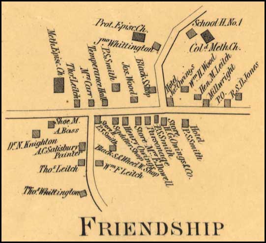 Detail of Friendship from Simon J. Martenet, Map of Anne Arundel County, 1860, Library of Congress, MSA SC 1213-1-117