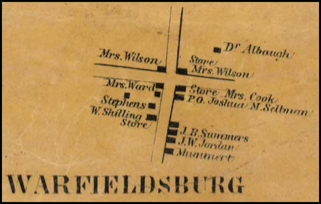 Detail of Warfieldsburg from Simon J. Martenet, Map of Carroll County, 1862, Library of Congress, MSA SC 1213-1-119 