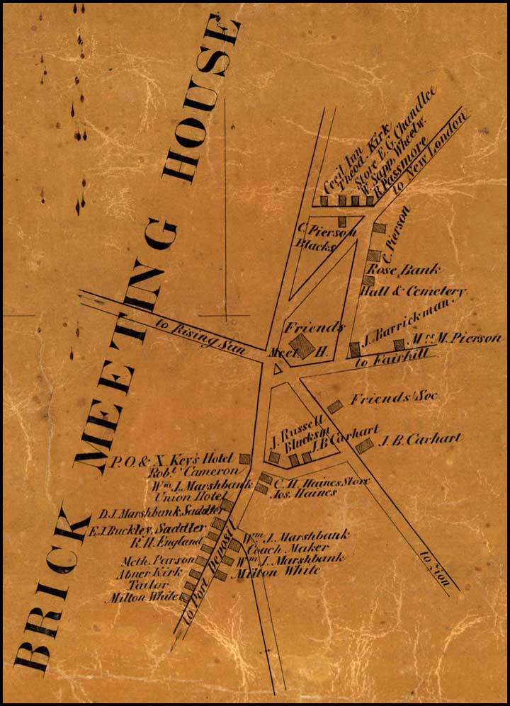 Detail of Brick Meeting House from Simon J. Martenet, Map of Cecil County, 1858, Library of Congress, MSA SC 1213-1-462