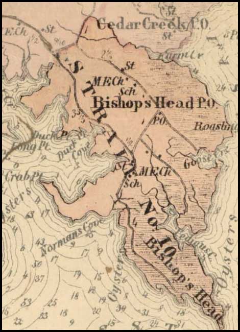 Simon J. Martenet, Map of Dorchester County, 1865, Huntingfield Collection MSA SC 1399-1-75