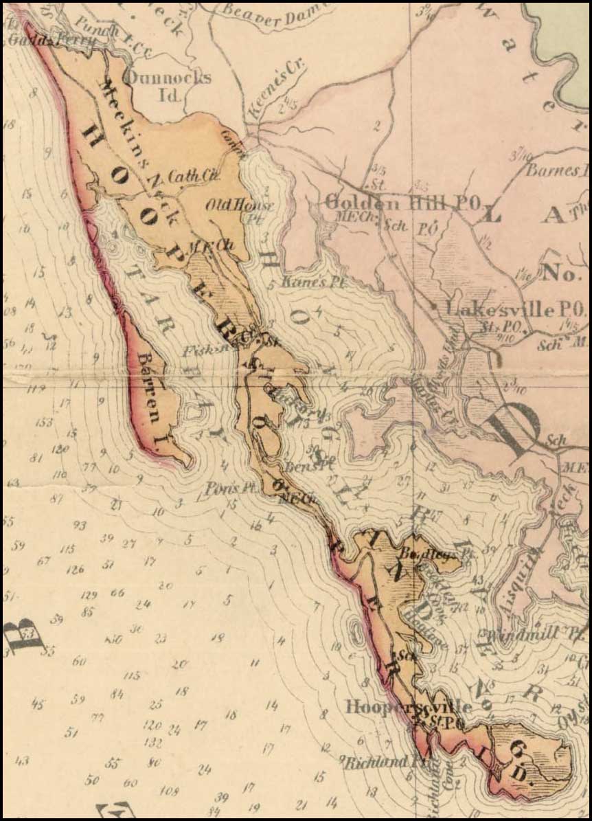 Simon J. Martenet, Map of Dorchester County, 1865, Huntingfield Collection MSA SC 1399-1-75