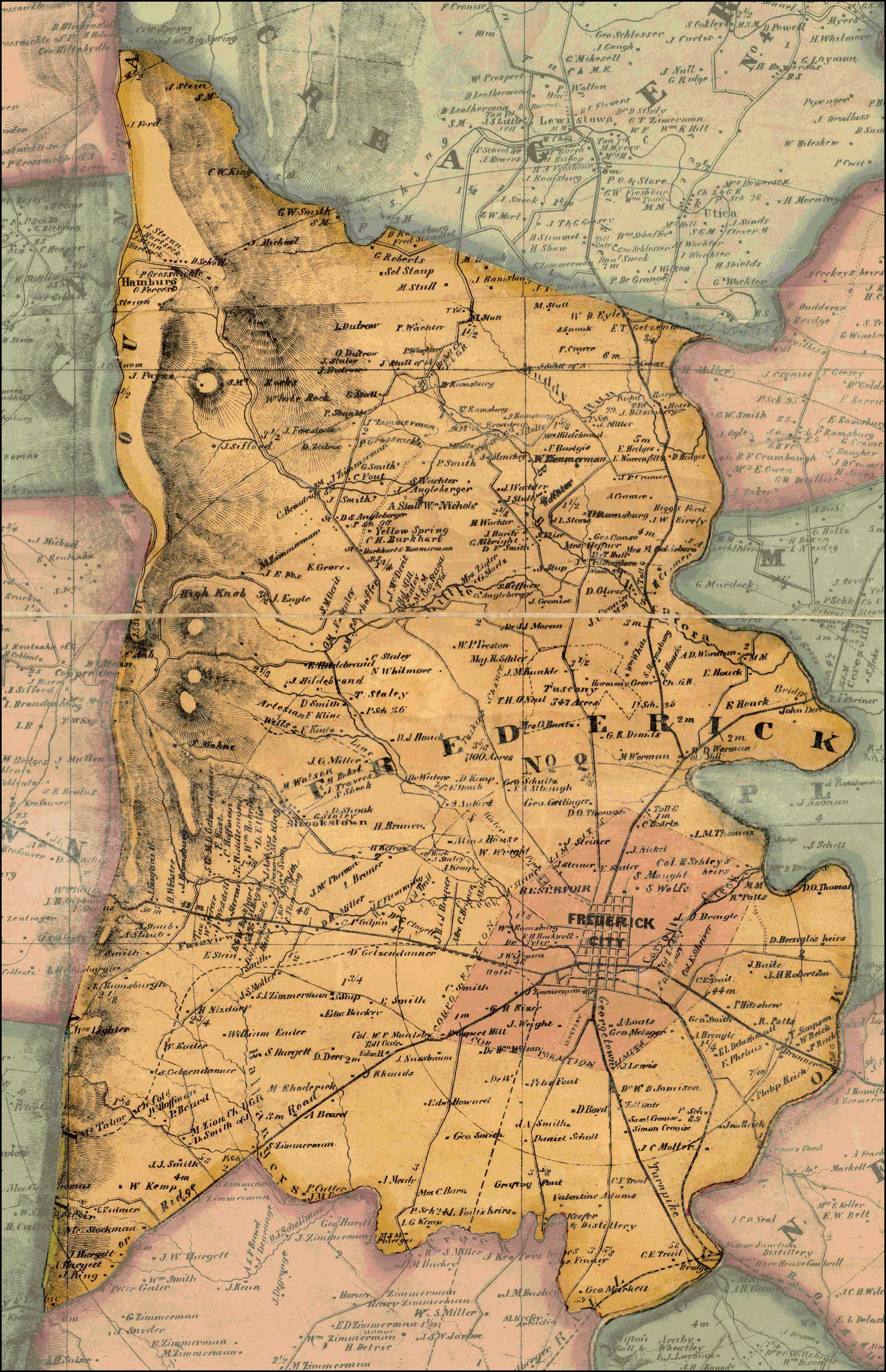 Isaac Bond, Map of Frederick County, 1858, Library of Congress, MSA SC 1213-1-457