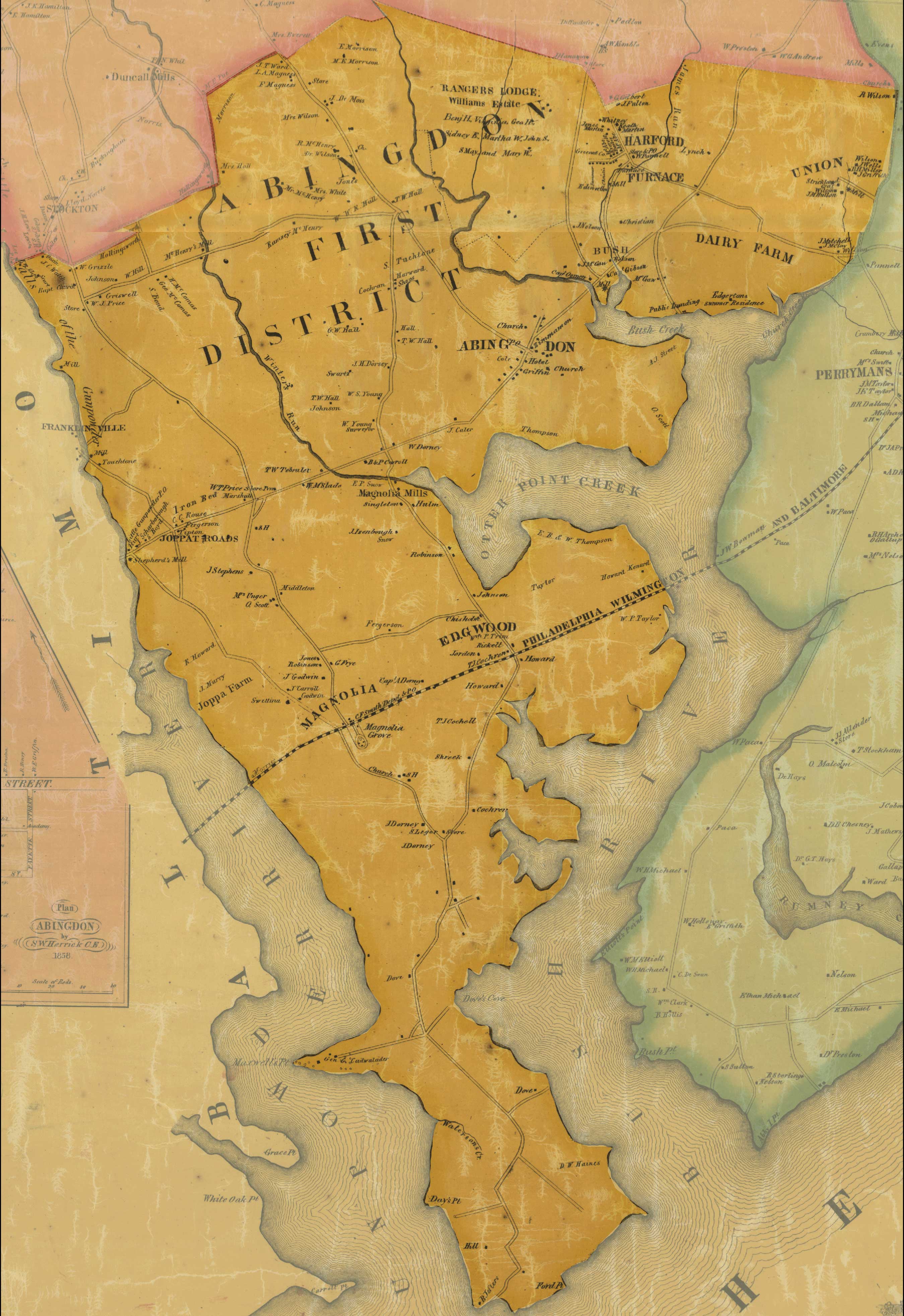 Jennings and Herrick, Map of Harford County, 1858, Library of Congress, MSA SC 1213-1