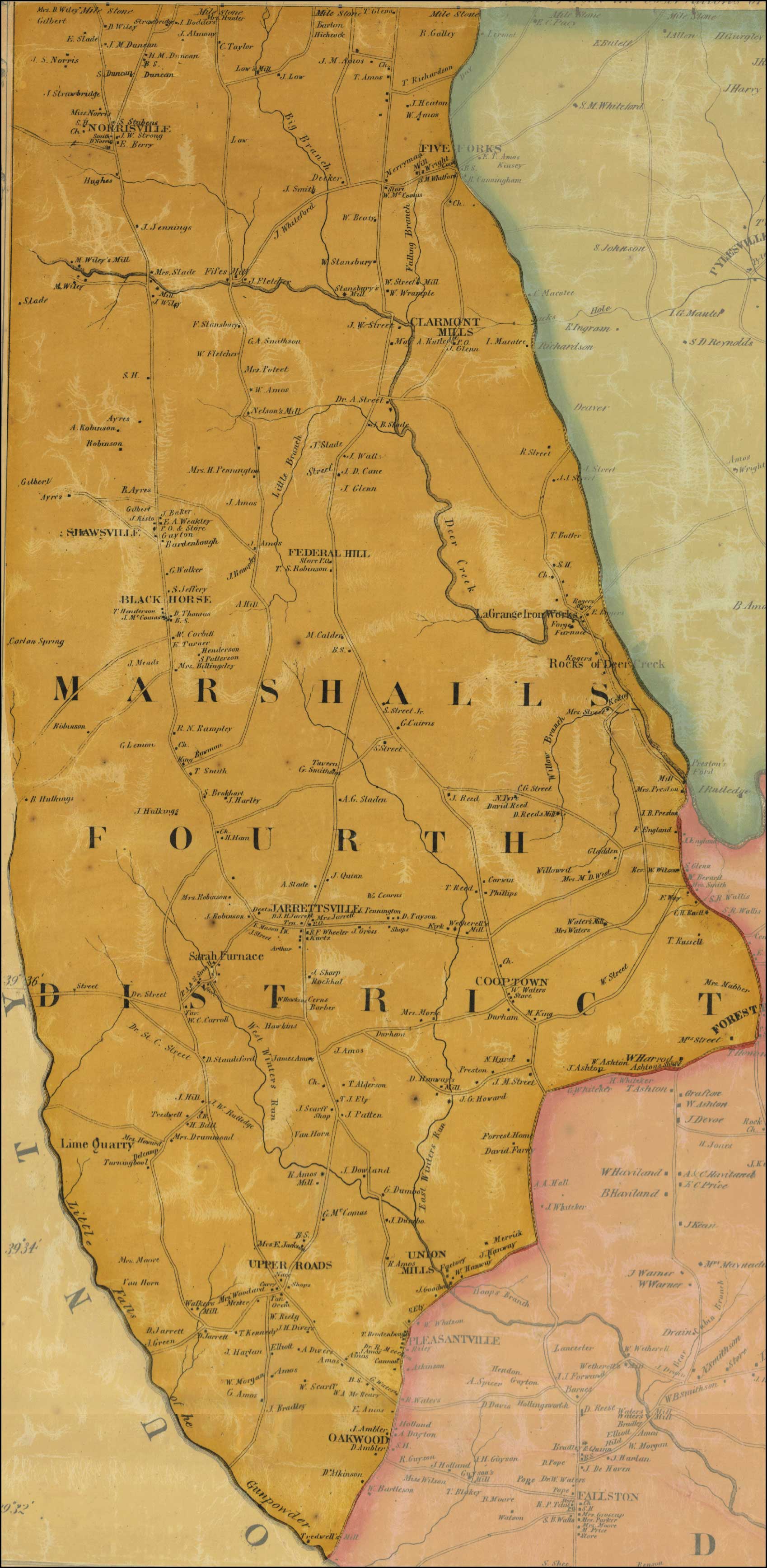 Jennings and Herrick, Map of Harford County, 1858, Library of Congress, MSA SC 1213-1