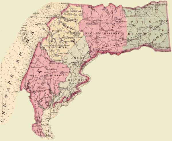 Kent County. Simon J. Martenet, Martenet's Atlas of Maryland, 1865, Huntingfield Collection, MSA SC 1399-1-75