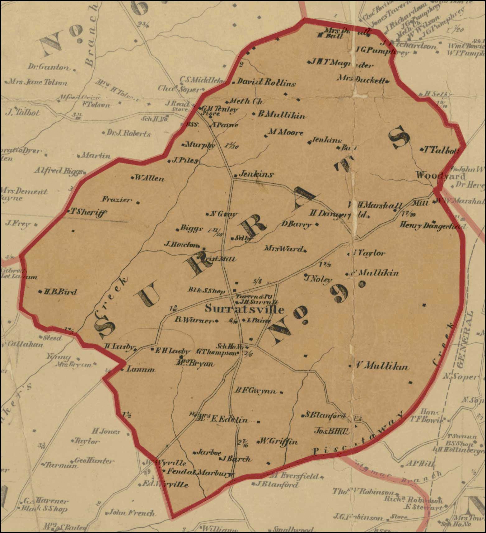 Simon J. Martenet, Martenet's Atlas of Maryland, 1861, Library of Congress, MSA SC 1213-1-118