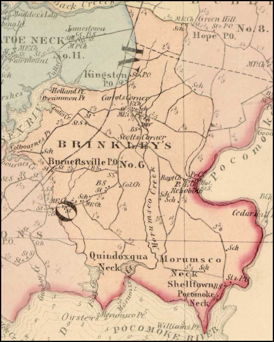 Simon J. Martenet, Map of Somerset County, 1865, Huntingfield Collection MSA SC 1399-1-75