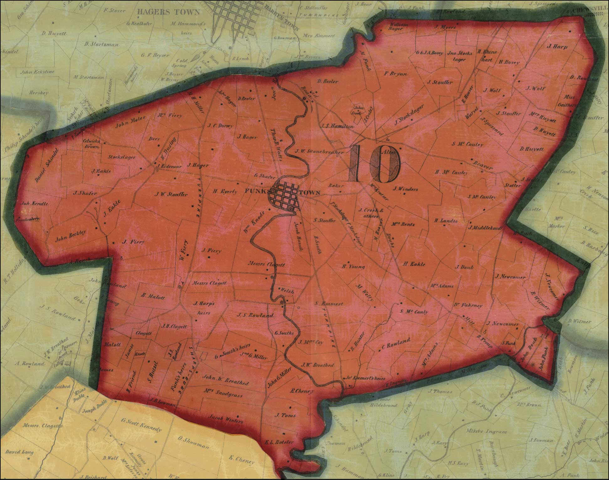 Thomas Taggert, A Map of Washington County, 1859, Library of Congress.MSA SC 1213-1-471