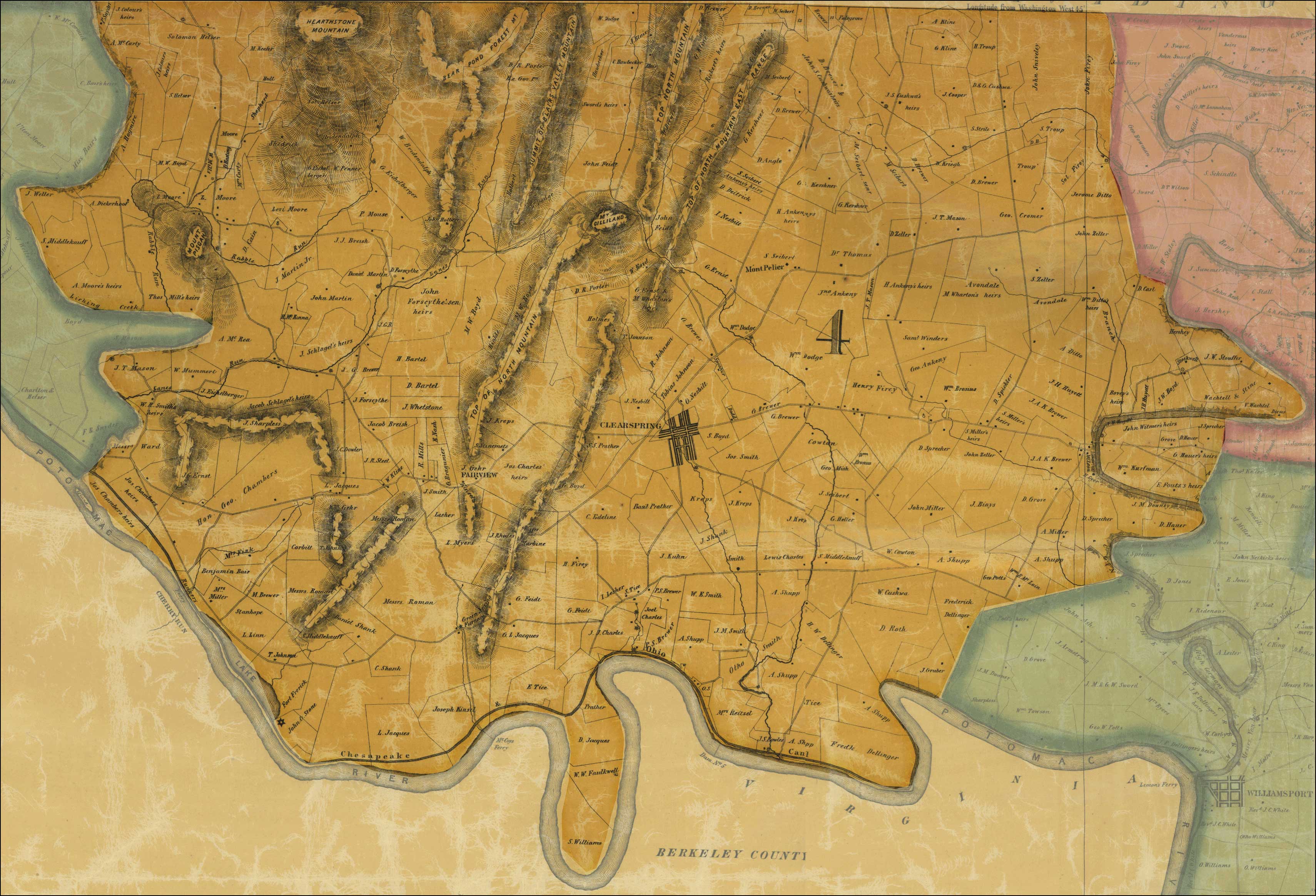 Thomas Taggert, A Map of Washington County, 1859, Library of Congress.MSA SC 1213-1-471