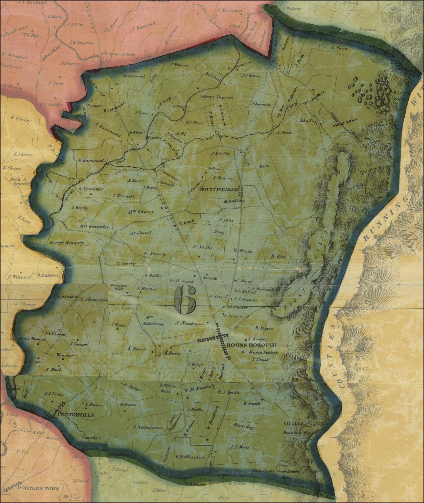 Thomas Taggert, A Map of Washington County, 1859, Library of Congress.MSA SC 1213-1-471